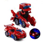 Voiture Dinosaure,Transformers Dinosaure, Voiture Dinosaures Enfant Jouet,avec Musique pour 3 à 7 Ans Jouet éducatif Cadeau (Rouge)