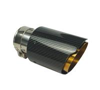 Voiture Double Embout D'échappement Embouts Droits Silencieux D'échappement Universels Tuyau D'échappement En Acier Inoxydable Et Fibre De Carbone Buse Dorée Style De Voiture(57 Inlet 101 Outlet)