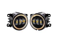 Voiture Drl Pour Ford Pour Fusion Pour Ranger Pour C-max Pour Tourneo Pour EcoSport DRL Feu Conduite Antibrouillard LED Lentille Ange Eye Lumière Antibrouillard(White and White)
