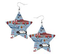 Voiture D'Urgence Boucle D'Oreille Double Face Boucles D'Oreilles Légères Pendantes En Cuir Pour Femme Quotidien