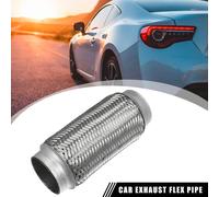 Voiture Échappement Flexible Tuyau Tube Échappement Joint Argent Ton 2.5"x8"