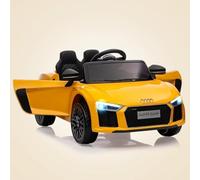 Voiture électrique 12 v pour Enfants, Audi R8 sous Licence avec Télécommande, Batterie, Amortisseurs, Démarrage en Douceur, Musique Et éclairage LED, Quad électrique Enfant pour Les 3-8 Ans