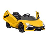 Voiture électrique 12V - AIYAPLAY - sous licence Lamborghini Revue - télécommande - vitesse 3-5 km/h - 3 à 5 ans - jaune