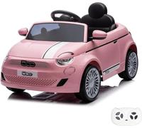 Voiture électrique 12V pour enfants - Fiat 500e - 1 à 5 ans - avec télécommande - Rose