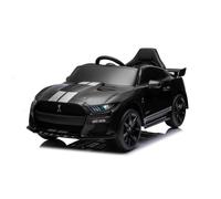 Voiture électrique à conducteur porté Ford Shelby Mustang GT 500 Cobra, noire, télécommande 2,4 GHz, entrée USB, lumières LED