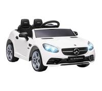 AIYAPLAY Voiture électrique licence Mercedes SLC 300 12V LED, effets sonores, télécommande, blanc