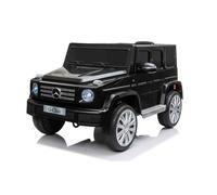 RIRICAR Voiture électrique Mercedes G500 12V, Noir, télécommande 2,4 GHz, entrée USB/SD, Suspension arrière, Batterie Lithium, éclairage LED, Licence Originale