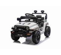 Voiture électrique Enfants Offroad New avec Traction arrière, Blanche, Batterie Lithium, châssis Haut, siège Large, Suspension arrière, télécommande 2,4 GHz, Lecteur MP3 avec USB/AUX, lumières LED