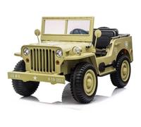RIRICAR Voiture électrique Enfants 12V 3 Places USA Army, 4x4 électrique Enfants avec télécommande 2,4 GHz, 4x4, Lecteur MP3 avec entrée USB/SD, Éclairage LED, Batterie 12V14AH