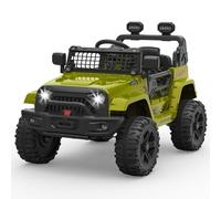 Voiture Électrique Enfant 12V avec Télécommande, Double Moteur 35W, Rechargeable, Véhicule Électrique pour Enfants, Jouet Voiture Électrique, 3-8 Ans, Vert