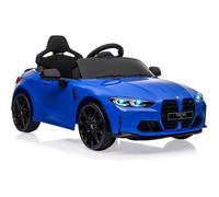Voiture Électrique Enfant 12V Bleu Sous Licence BMW M4 avec Télécommandé, Vitesses 3 Km/h, LED et Musique pour Enfants 3-8 An