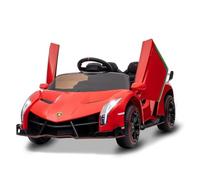 Voiture électrique Enfant 12V Lamborghini sous Licence | 2 moteurs - Télécommande parentale - Portes papillon - LED + Sans fil/USB/MP3 - Ceinture + 3-8 ans