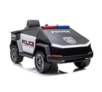 Voiture Électrique Enfant 12V Police avec Télécommande Parentale, 2 Moteurs 45W, LED & Musique, Style Cybertruck, Batterie Rechargeable, pour Enfants 3-6 Ans