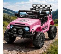 Voiture Électrique Enfant 12V - Quad avec Télécommande Parentale, 3 Vitesses, Phares LED, Klaxon, MP3, Ceinture Sécurité, sans Fil - Cadeau Fille Garçon 3-8 Ans, Rose