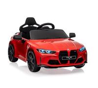 Voiture Électrique Enfant 12V, Quad Électrique Enfant avec Télécommande 2.4G, Éclairages LED, Musique, Ceinture Sécurité, Portes Doubles, Port USB - 3-8 Ans, Rouge