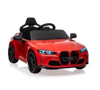 Voiture Électrique Enfant 12V Rouge Sous Licence BMW M4 avec Télécommandé, Vitesses 3 Km/h, LED et Musique pour Enfants 3-8 An