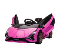 HOMCOM Voiture électrique Enfants de Sport Véhicule électrique Lamborghini Sian 12 V - V. Max. 5 Km/h avec Télécommande 2,4G Effets sonores + Lumineux Rose