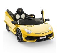 Voiture électrique Enfant 12V Style Lamborghini sous Licence - Télécommande parentale - Portes à Ouverture hydraulique, Suspension - Jusqu’à 5 km/h - 3-8 Ans - Noir