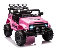 Voiture électrique Enfant 2 Places 12v avec Télécommande Parentale,Quad électrique Enfant avec Bluetooth,Musique,Phares LED,Klaxon,Portes ouvrantes,Véhicule Tout-Terrain pour Enfants 3-8 Ans(Rose)