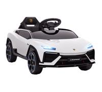 Voiture électrique enfant - AIYAPLAY - 12V avec télécommande 2,4G et 2 moteurs, vitesse max. 4 km/h - 101,5 x 49 x 43 cm - blanc