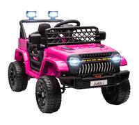 Voiture Électrique Enfant 4x4 12v 2 Moteurs - 3-5km/H - Port Usb Effets Sonores Lumineux Télécommande - Rose