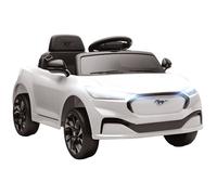 Voiture électrique enfant - AIYAPLAY - Ford Mustang Mach-E sous licence officielle, 12 V, télécommande 2,4 G - 92x55x44cm - blanc