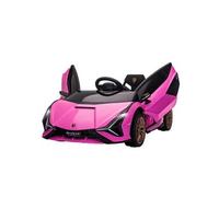 HOMCOM Voiture électrique Enfants de Sport Véhicule électrique Lamborghini Sian 12 V - V. Max. 5 Km/h avec Télécommande 2,4G Effets sonores + Lumineux Rose