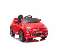 Voiture Électrique Enfant Fiat 500 Rouge 12V avec Télécommande + Lumières LED + Sons MP3 USB Bluetooth + 6 Km/h | INJUSA