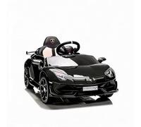 Voiture électrique Enfant Lamborghini 12V sous Licence - Sécurité, télécommande parentale, Portes hydrauliques, Suspension, Vitesse Jusqu’à 5 km/h - Idéale 3-8 Ans - Couleur Noire