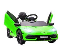 Voiture Électrique Enfant Licence Lamborghini Aventador Roadster Svj Télécommande Effets Sonores Lumineux Vert