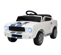 Voiture Électrique Enfant Licence Officielle Ford Shelby Gt 350 - 12v, 3.5km/H Max. Télécommande Nombreux Effets Blanc Bleu