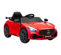 AIYAPLAY Voiture électrique Enfants sous Licence Mercedes-Benz AMG GTR, 12V, télécommande 2,4G, Max. 5 km/h, véhicule électrique Enfant, phares, klaxon et MP3, Rouge