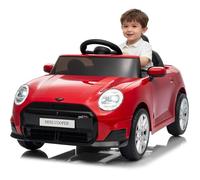 Voiture Électrique Enfant sous Licence Officielle MINI - 12V, Télécommande Parentale, LED, Musique & Klaxon - Dès 3 ans - Rouge