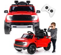 Voiture électrique enfant Sun Baby Ford Raptor 12V pour enfants, 2x30W, télécommande, MP3, éclairage LED, rouge