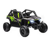 AIYAPLAY Voiture électrique Enfant UTV Kawasaki TERYX KRX 1000, Buggy électrique Enfant 12 V à 2 Moteurs 25 W avec télécommande 2,4 Ghz et Suspension arrière, phares LED, Musique et klaxon, Noir