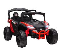 Voiture électrique enfant UTV, buggy électrique enfant 12V 2 moteurs, télécommande, LED, musique, klaxon, 3-8 ans, rouge
