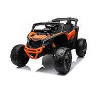 Voiture électrique Enfants 12V Can-am Maverick Monoplace, Orange, 4x4 Voiture électrique avec télécommande 2,4 Ghz, Moteurs 4 x 35W, Roues EVA, Siège en Cuir, Lecteur MP3/USB/AUX, sous Licence