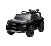 Voiture électrique Enfants 12V F.O.R.D. Ranger, Noir, Siège en Cuir, Télécommande 2,4 GHz, Entrée Bluetooth/USB, Suspension, Batterie 12V, Roues en Plastique, Moteurs 2 X 30W, Licence Originale