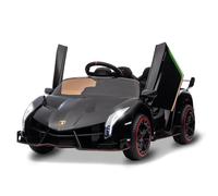 Voiture Electrique Enfants 2 Places-Lamborghini Licensed,avec Télécommande Parentale,Quad électrique Enfant avec Bluetooth,Musique,Phares LED,Klaxon,Véhicule Tout-Terrain pour Enfants 3-8 Ans(Noir)