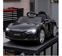 Voiture Électrique Enfants Audi R8 Spyder Noir Jet PP 12V Télécommande pour Extérieur - Black PP 107 x 58 x 44 cm Ref VC706V
