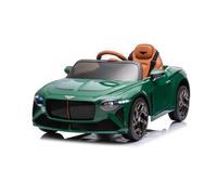 Beneo Motors Voiture électrique Enfants 12V Bentley Bacalar - Moteur 2×12V/25W, Batterie Lithium, Suspension, LED, USB/AUX, Télécommande 2,4GHz, Adaptateur 220V→12V 1000mA, Licence Officielle, Verte