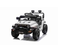 Voiture électrique Enfants Offroad New avec Traction arrière, Blanche, Batterie Lithium, châssis Haut, siège Large, Suspension arrière, télécommande 2,4 GHz, Lecteur MP3 avec USB/AUX, lumières LED