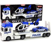 Voiture electrique Leantoys - 12959 - Set Police dépanneuse camion jouet voiture hélicoptère lumière sonore