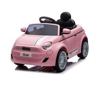 Fiat 500 Voiture électrique pour Enfants de 3 Ans, Puissance du Moteur 2x30W, Volant avec Son, Ceintures de sécurité (Rose)