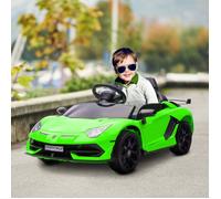 Voiture électrique pour enfants licence Lamborghini Aventador SVJ 12V avec portes papillon télécommande 3-5 KM/H vert