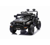 Voiture électrique pour Enfants Offroad New avec Traction arrière, Noir, Batterie Lithium, châssis Haut, siège Large, Suspension arrière, télécommande 2,4 GHz, Lecteur MP3 avec USB/AUX, lumières LED