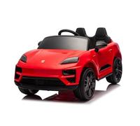 Voiture électrique pour Enfants Porsche Macan 12V sous Licence, avec Propulsion arrière (siège Unique), Rouge, Batterie au Lithium, siège Large, essieux avec Suspension, télécommande 2,4 GHz