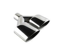 Voiture Embout D'éChappement 57 Mm Interface Double Sortie Tuyau D'échappement Voiture Tuyau D'échappement Argent Universels(Droite)