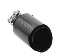 Voiture Embout D'éChappement Embout De Silencieux D'échappement En Fibre De Carbone Brillant Pour Voiture, Tuyau D'échappement Universel Droit En Acier Inoxydable Noir(57mm-76mm)