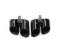 Voiture Embout D'échappement Pour Panamera Pour 971 2018-2024 Conversion De Buse D'échappement Mise À Niveau Double Sortie Quad Tail Pipe Buse Silencieux(Black A)